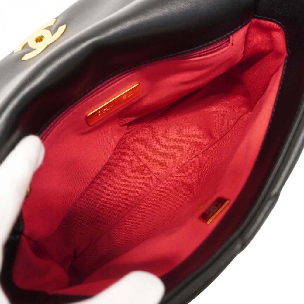 Chanel handbag, chain shoulder bag, 19, lambskin, black and gold, 2-way bag f... - Picture 4 of 9